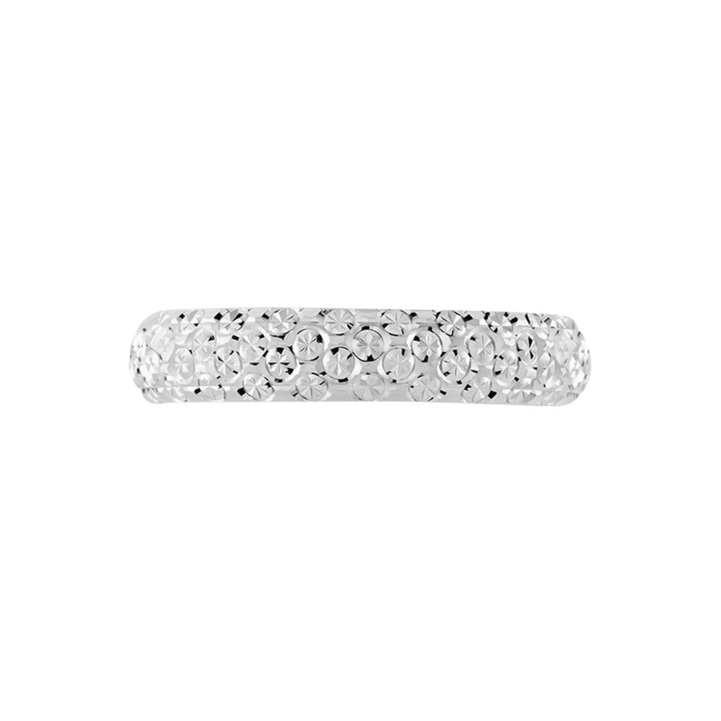 Alliance Mathena Ruban Plat Or Blanc - Alliances Femme | Histoire d’Or