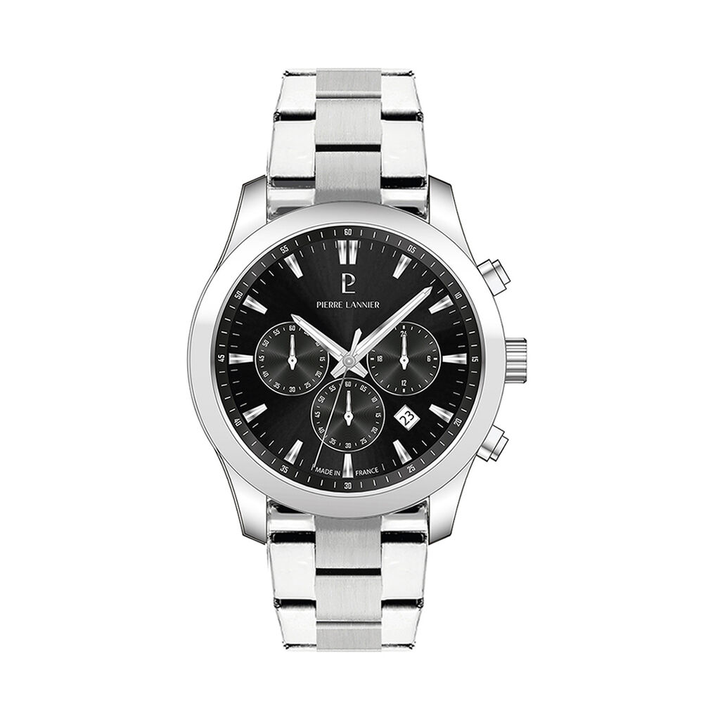 Montre Pierre Lannier Lannier Boulevard Noir - Montres Homme | Histoire d&rsquo;Or