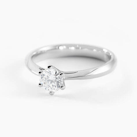 Bague Solitaire Veronika Or Blanc Diamant - Bagues solitaires Femme | Histoire d&rsquo;Or