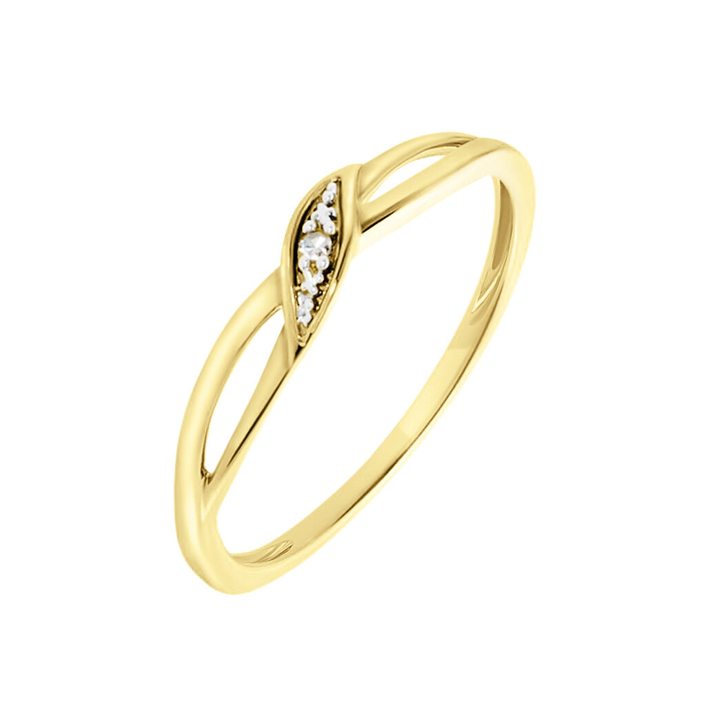 Bague Or Jaune Unora Diamants - Bagues avec pierre Femme | Histoire d’Or