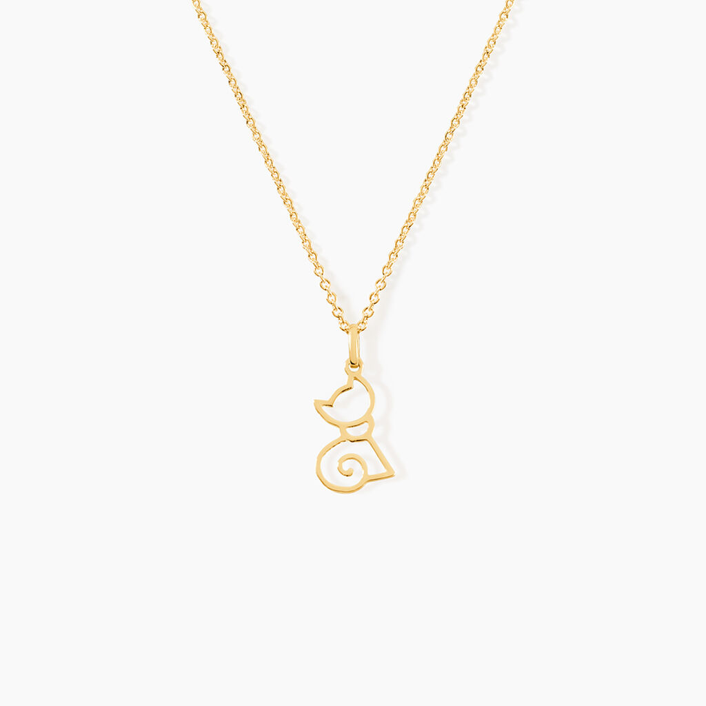 Pendentif Egee Chat Or Jaune - Pendentifs Famille | Histoire d&rsquo;Or