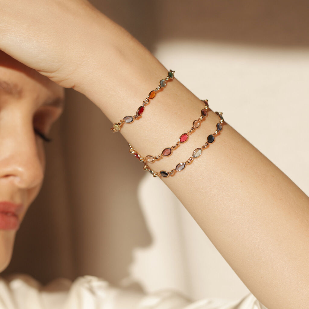 Bracelet Ilvaae Plaqué Or Jaune Pierre De Synthese - Bracelets Femme | Histoire d’Or