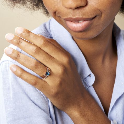 Bague Sare Or Rose Topaze Et Oxyde De Zirconium - Bagues solitaires Femme | Histoire d’Or