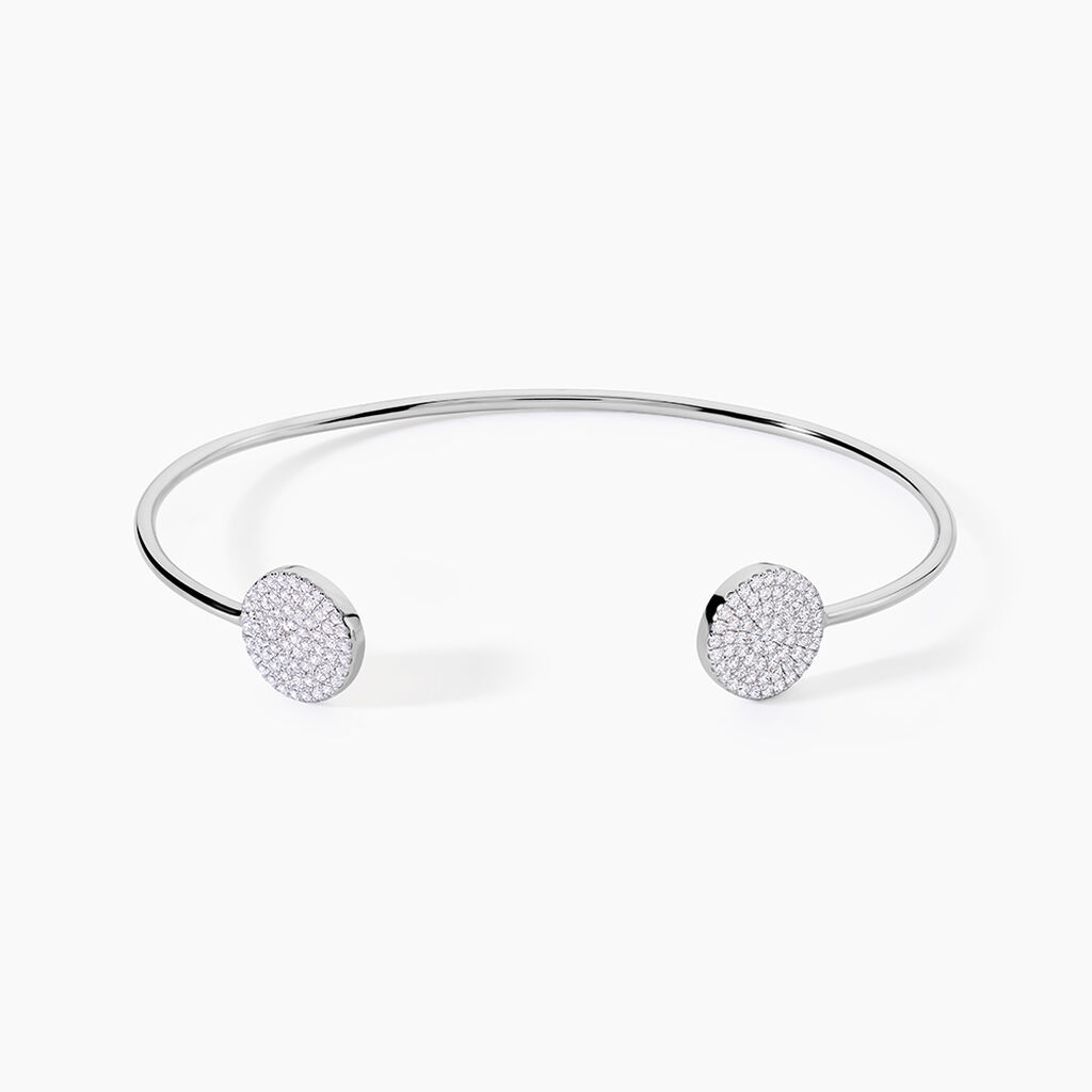 Bracelet Jonc Domitylle Argent Blanc Oxyde De Zirconium - Bracelets joncs Femme | Histoire d&rsquo;Or