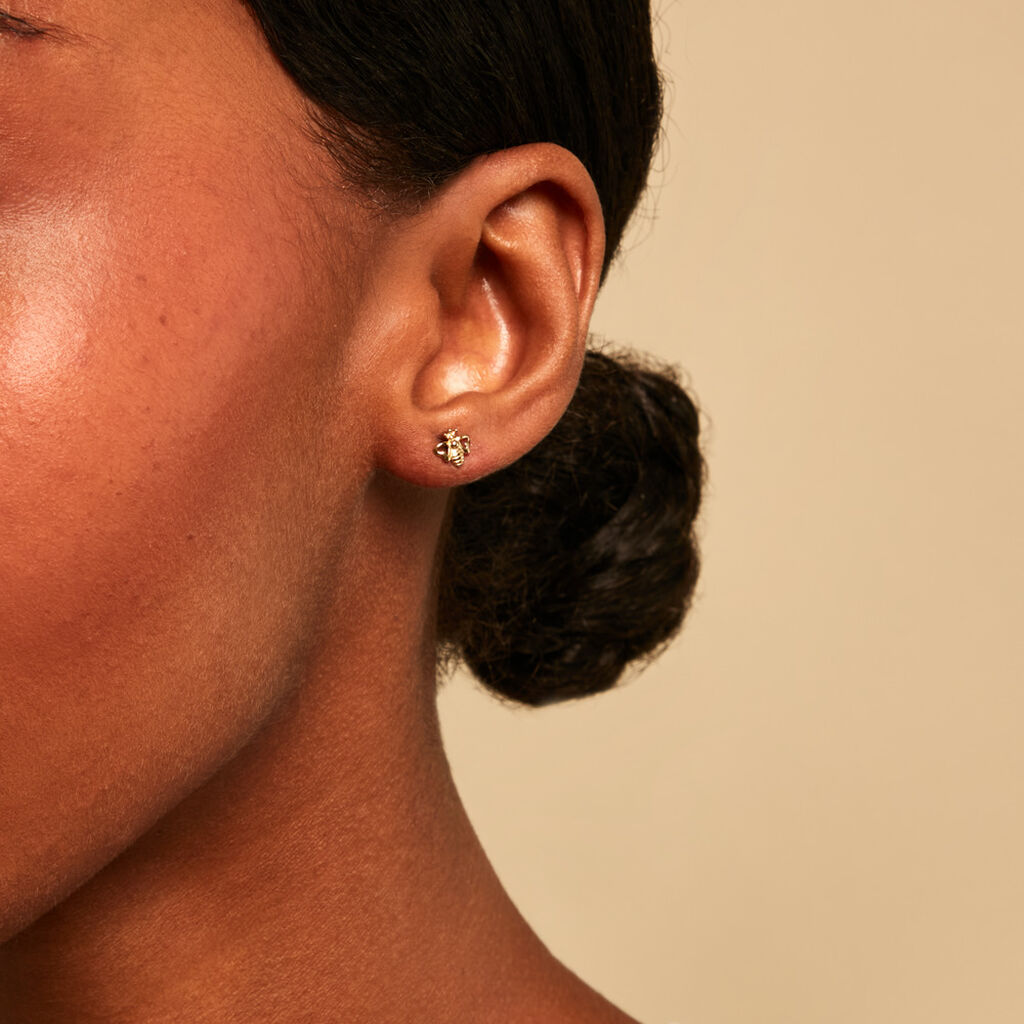 Boucles D'Oreilles Puces Elva Or Jaune - Clous d'oreilles Femme | Histoire d&rsquo;Or
