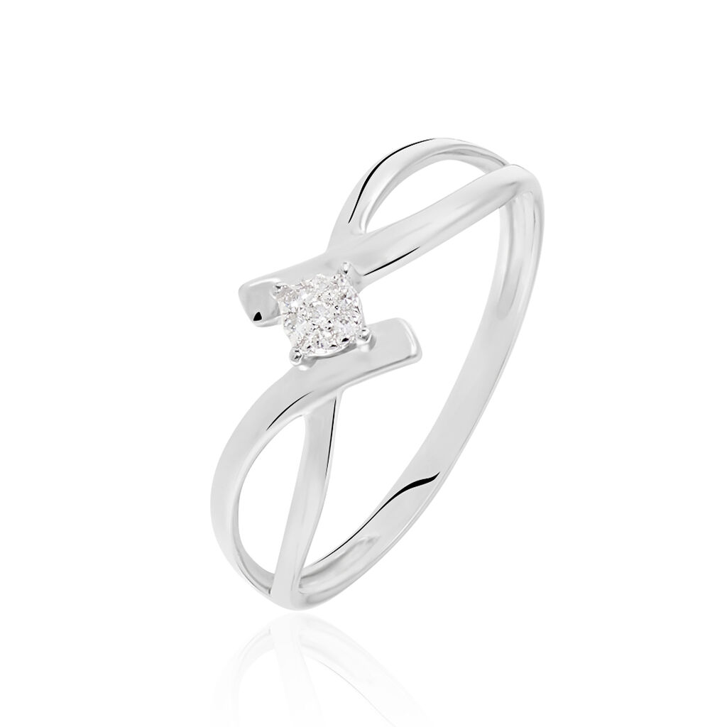 Bague Jone Or Blanc Diamant - Bagues avec pierre Femme | Histoire d’Or