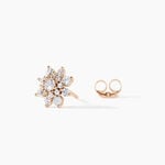 Boucles D'oreilles Puces Lorraine Argent Rose Oxyde De Zirconium - Boucles d'oreilles fantaisie Femme | Histoire d&rsquo;Or