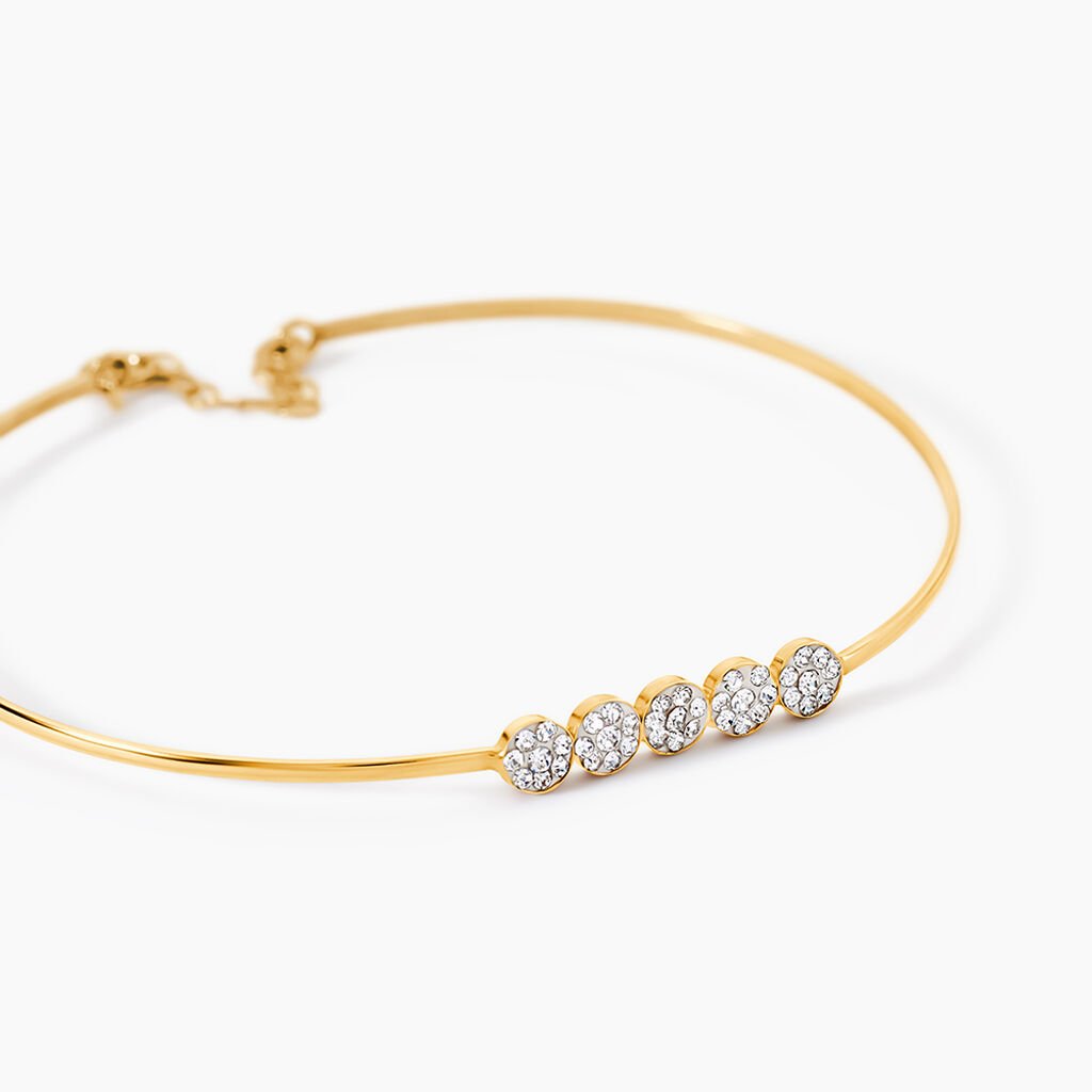 Bracelet Jonc Greta Or Jaune Strass - Bracelets joncs Femme | Histoire d&rsquo;Or