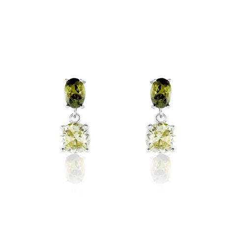 Boucles D'oreilles Pendantes Argent Blanc Brenna Oxydes De Zirconium - Boucles d'oreilles fantaisie Femme | Histoire d’Or