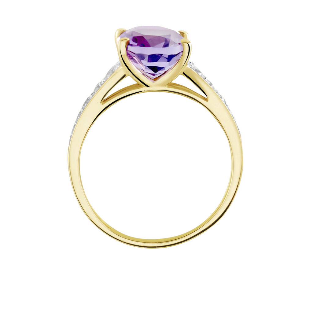 Bague Or Jaune Marie-camille Améthyste Oxydes De Zirconium - Bagues solitaires Femme | Histoire d’Or