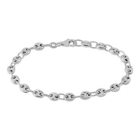 Bracelet Caroline Maille Grain De Cafe Argent Blanc - Bracelets chaîne Femme | Histoire d’Or