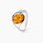 Bague Titziana Argent Blanc Ambre - Bagues solitaires Femme | Histoire d&rsquo;Or