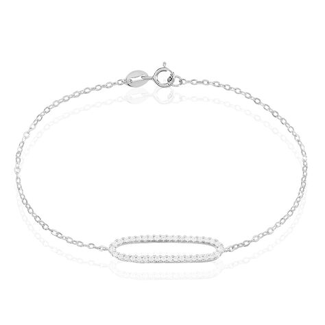 Bracelet La&iuml;de Argent Blanc Oxyde De Zirconium - Bracelets Femme | Histoire d&rsquo;Or