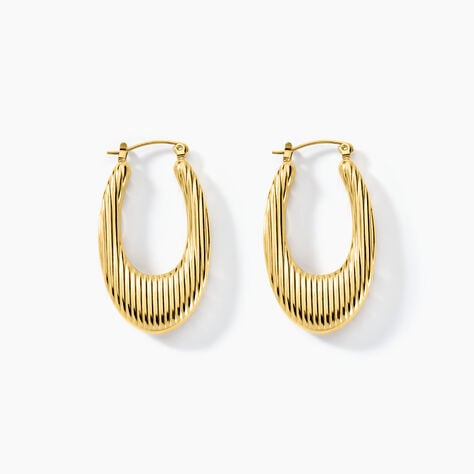 Créoles Dafnie Acier Jaune - Boucles d'oreilles créoles Femme | Histoire d’Or