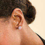 Boucles D'oreilles Puces Rio Argent Rose Oxyde - Boucles d'oreilles empierr&eacute;es Femme | Histoire d&rsquo;Or