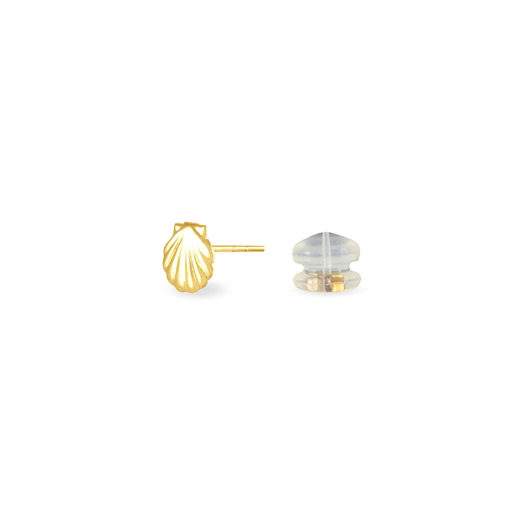 Boucles D'oreilles Puces Franzine Coquillage Or Jaune - Clous d'oreilles Femme | Histoire d&rsquo;Or