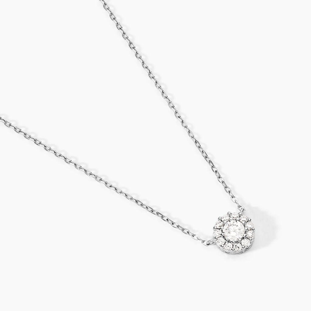 Collier Swanny Argent Blanc Oxyde De Zirconium - Colliers fantaisie Femme | Histoire d&rsquo;Or