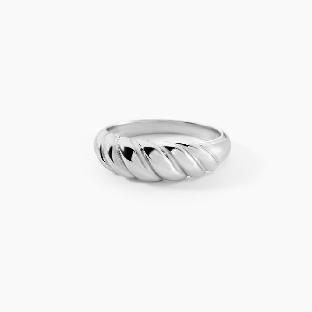 Bague Croissant Argent Blanc - Bagues fantaisie Femme | Histoire d&rsquo;Or