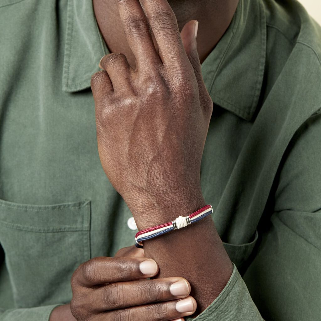 Bracelet Sylvianne Acier Blanc - Bracelets cordon Homme | Histoire d’Or