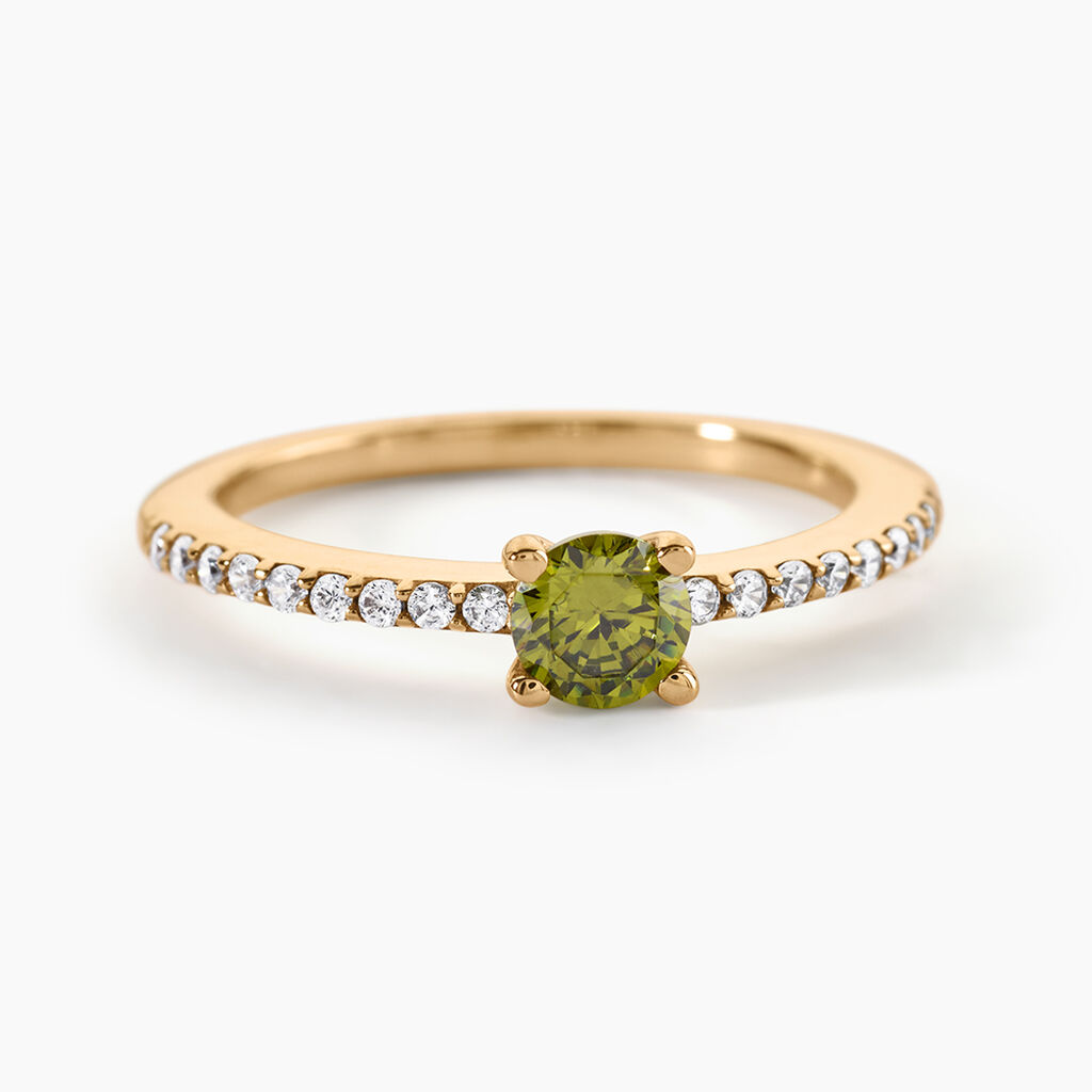 Bague Mireilla Plaqu&eacute; Or Jaune Oxyde De Zirconium - Bagues solitaires Femme | Histoire d&rsquo;Or
