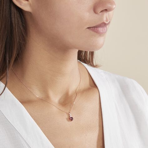 Collier Or Rose Clothilde Rhodolite - Colliers Femme | Histoire d’Or