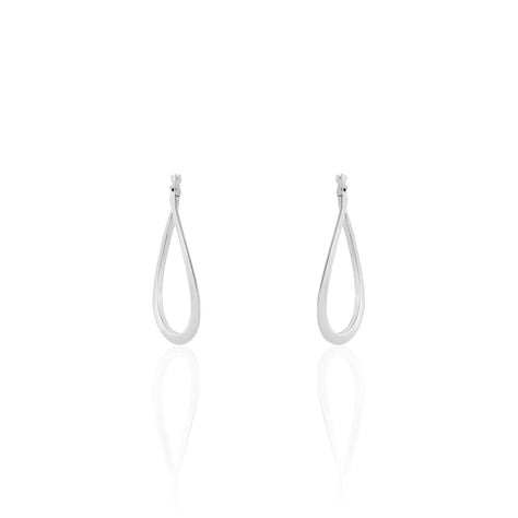 Créoles Argent Blanc Olivia - Boucles d'oreilles créoles Femme | Histoire d’Or
