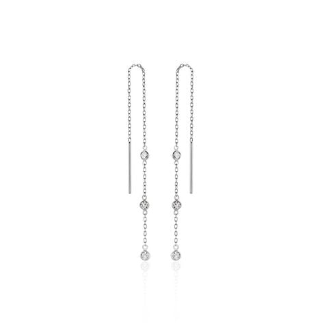 Boucles D'oreilles Pendantes Themis Argent Blanc Oxyde De Zirconium - Boucles d'oreilles fantaisie Femme | Histoire d’Or