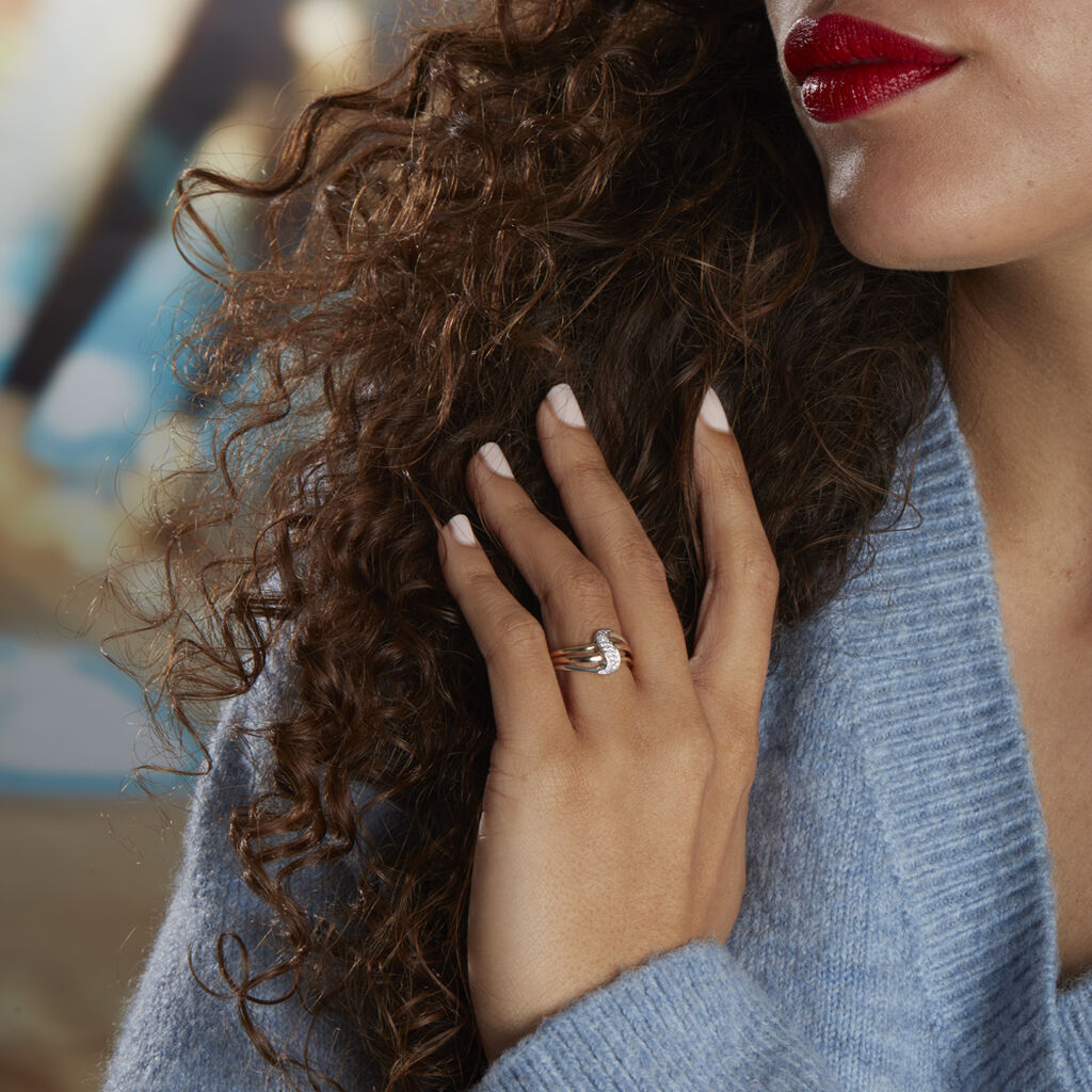 Bague Or Tricolore Dionyse Oxydes De Zirconium - Bagues avec pierre Femme | Histoire d’Or