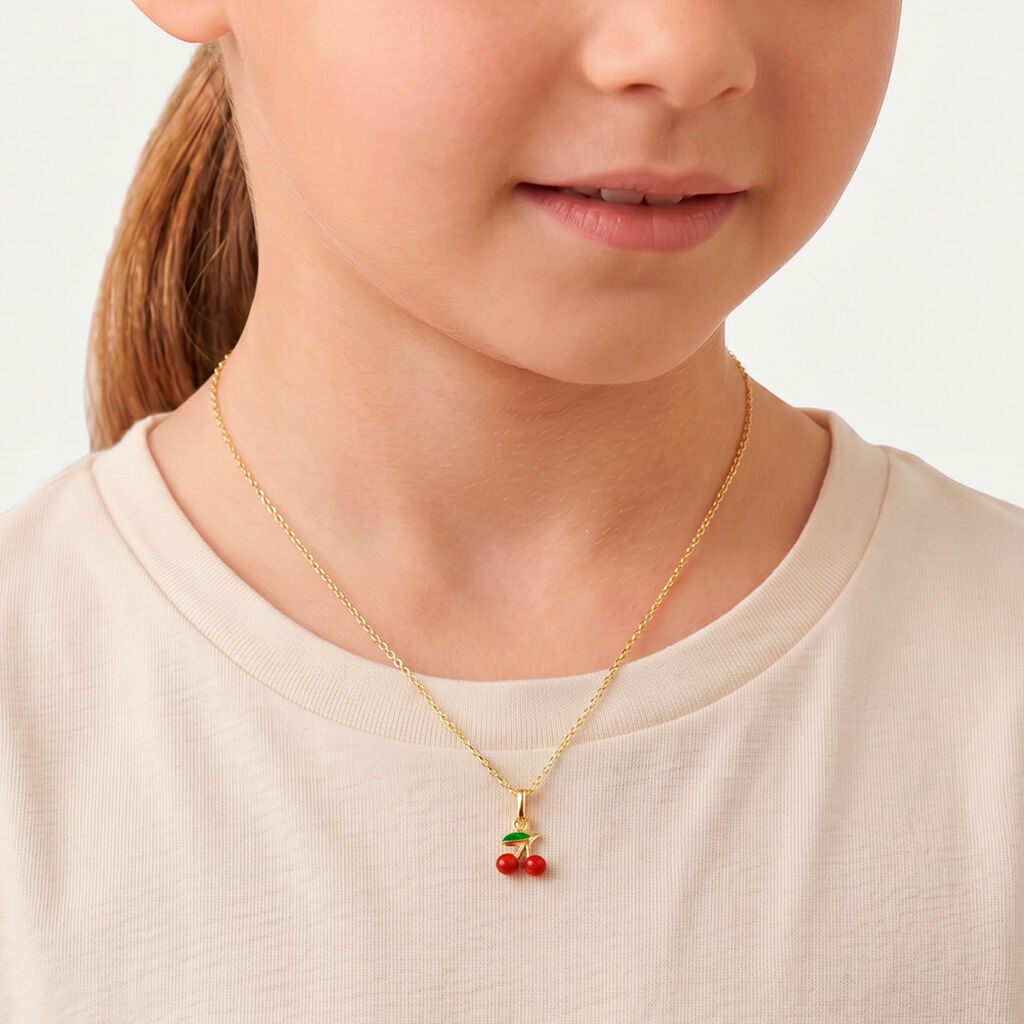 Collier Cherry Cerise Or Jaune - Colliers Enfant | Histoire d&rsquo;Or