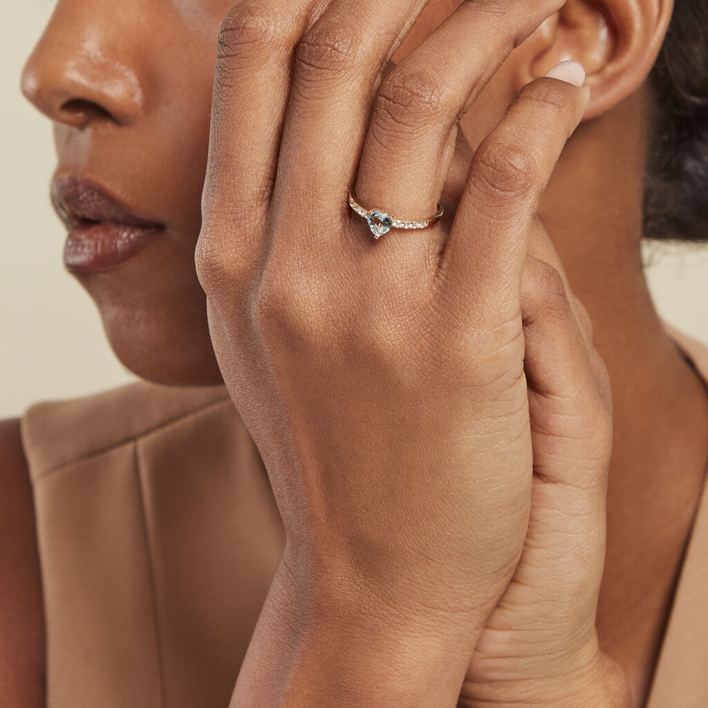 Bague Love Ring Or Jaune Topaze Oxyde De Zirconium - Bagues solitaires Femme | Histoire d’Or