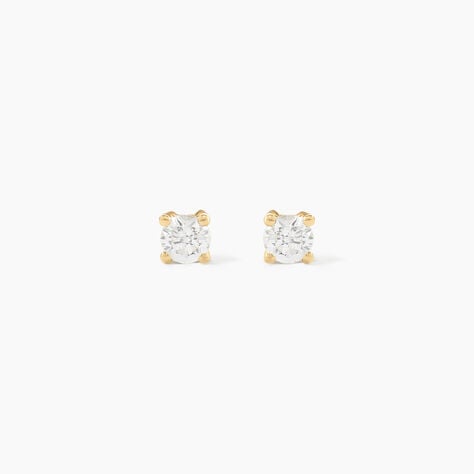 Boucles D'oreilles Puces Aphrodite Or Jaune Diamant - Clous d'oreilles Famille | Histoire d’Or