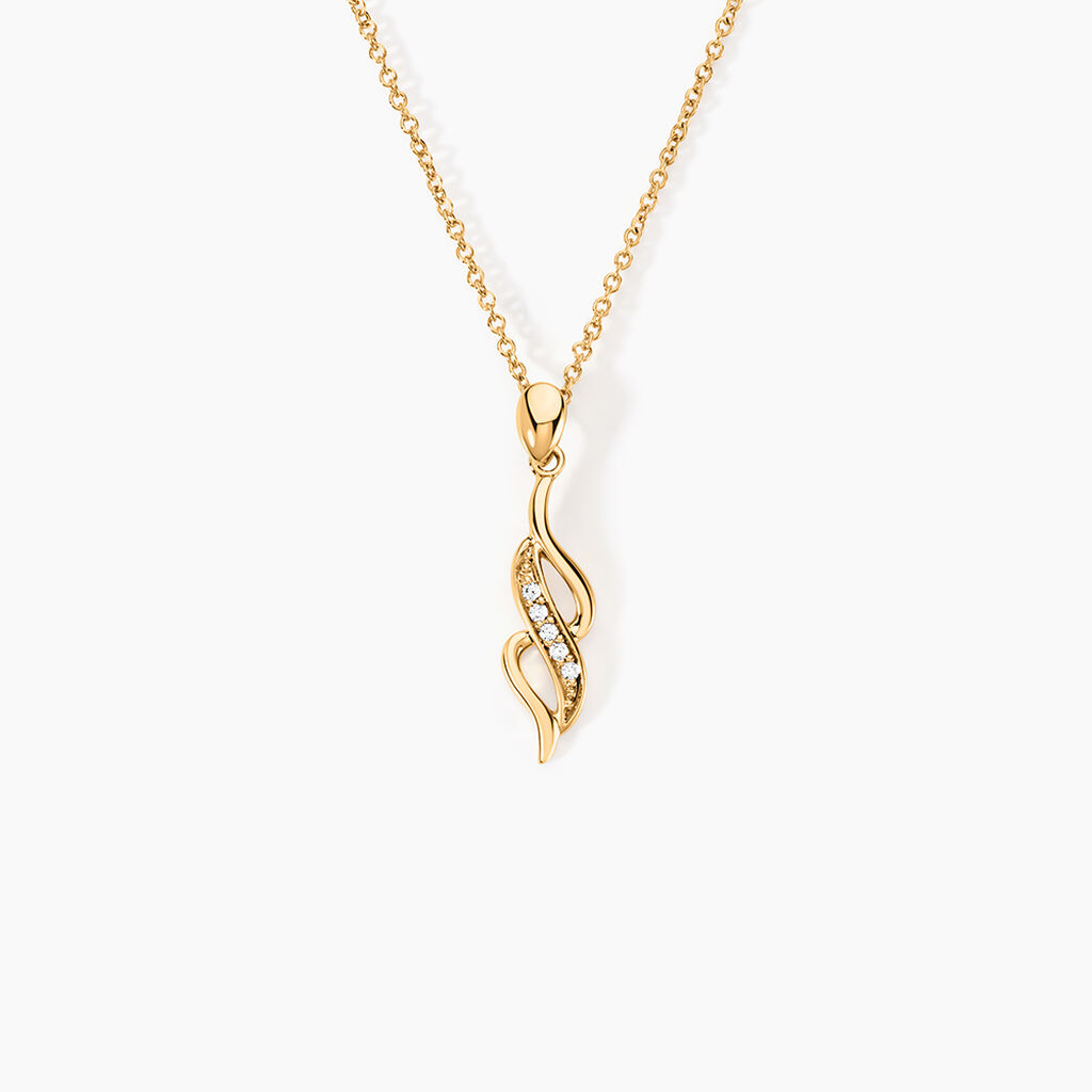 Collier Ishaae Plaqu&eacute; Or Jaune Oxyde De Zirconium - Colliers fantaisie Femme | Histoire d&rsquo;Or