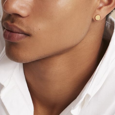 Boucles D'oreilles Puces Jourdan Eas Acier Doré - Boucles d'oreilles fantaisie Homme | Histoire d’Or