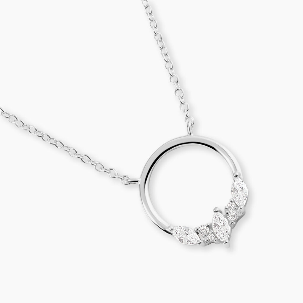 Collier Catiane Argent Blanc Oxyde De Zirconium - Colliers fantaisie Femme | Histoire d&rsquo;Or