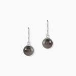 Boucles D'oreilles Pendantes Elitivae Or Blanc Perle De Tahiti - Boucles d'oreilles pendantes Femme | Histoire d&rsquo;Or