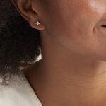 Boucles D'oreilles Puces Winter Flower Or Blanc Oxyde De Zirconium - Clous d'oreilles Femme | Histoire d&rsquo;Or