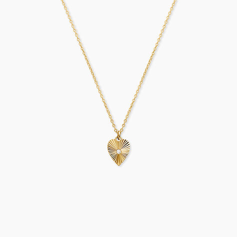 Collier Minie Argent Dor&eacute; A L'Or 750/1000 Oxyde De Zirconium - F&ecirc;te des m&egrave;res Femme | Histoire d&rsquo;Or
