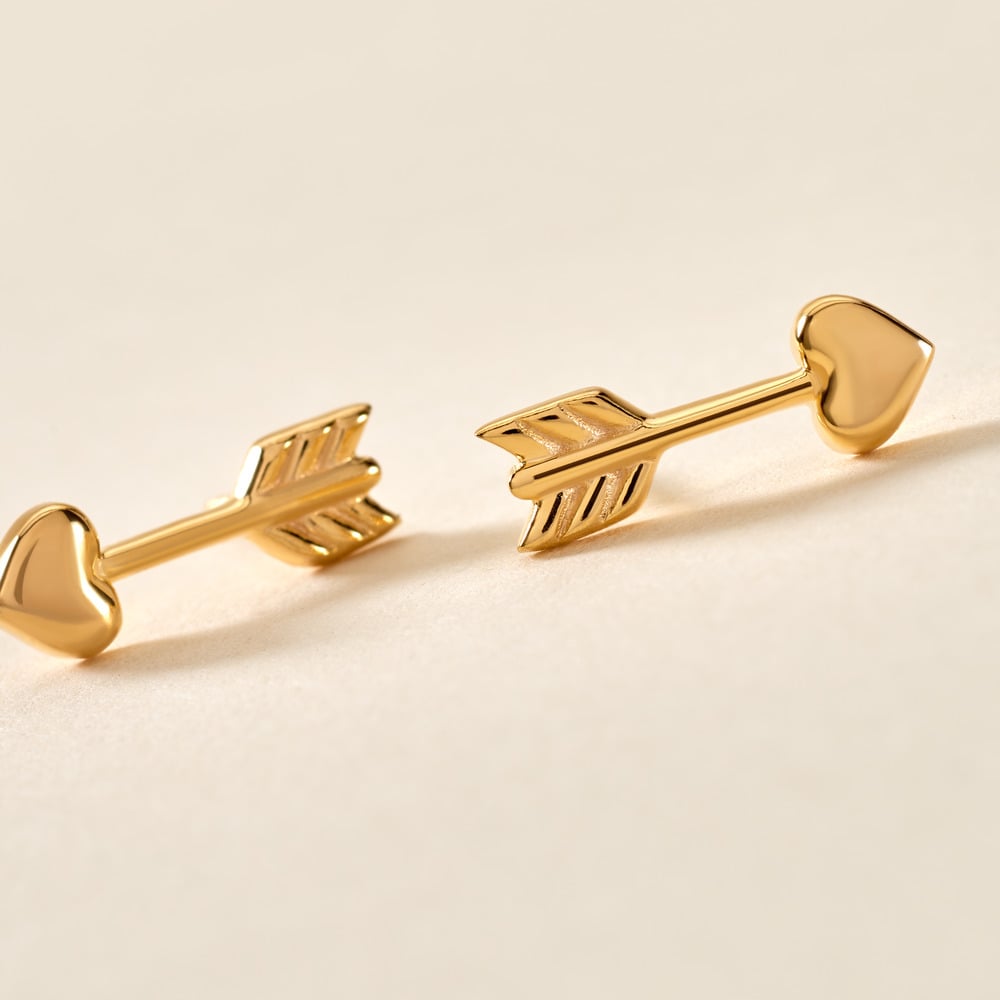 Boucles D'oreilles Puces Hannie Plaqu&eacute; Or Jaune - Boucles d'oreilles fantaisie Femme | Histoire d&rsquo;Or