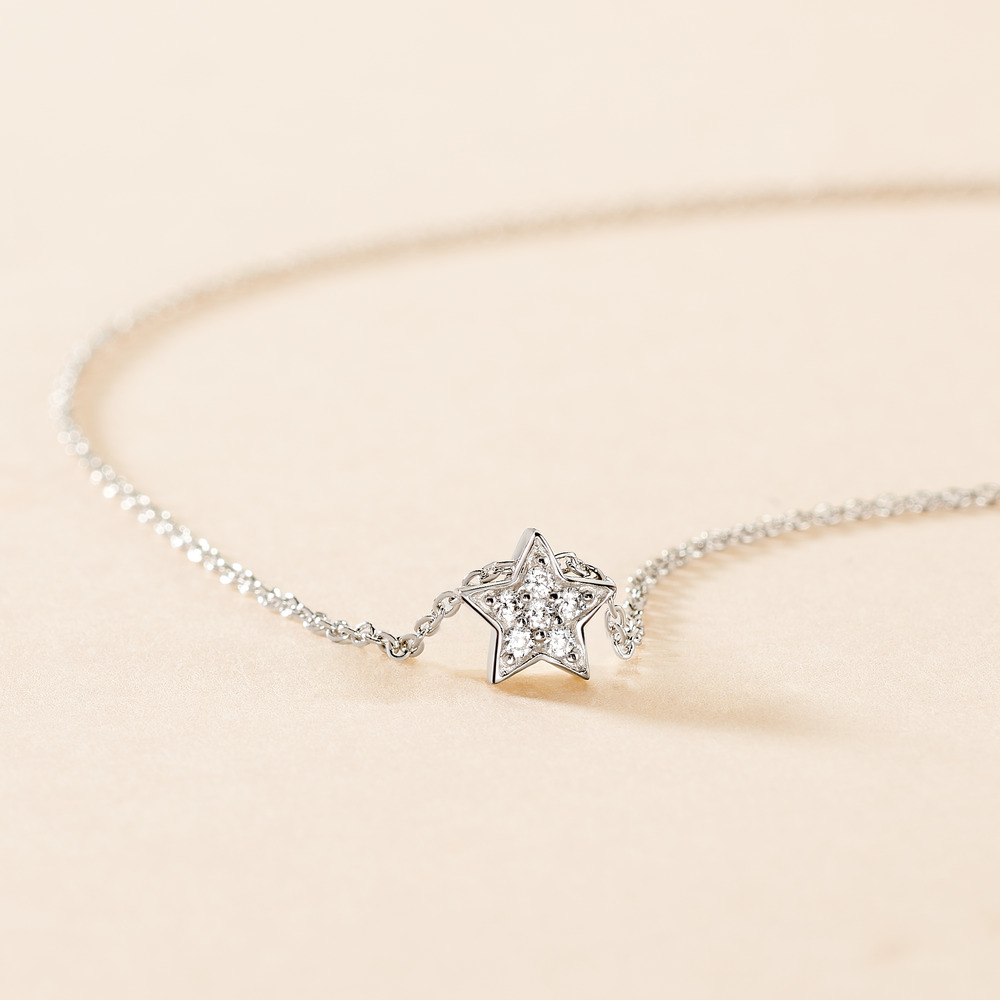 Collier Taona Argent Blanc Oxyde De Zirconium - Colliers fantaisie Femme | Histoire d’Or