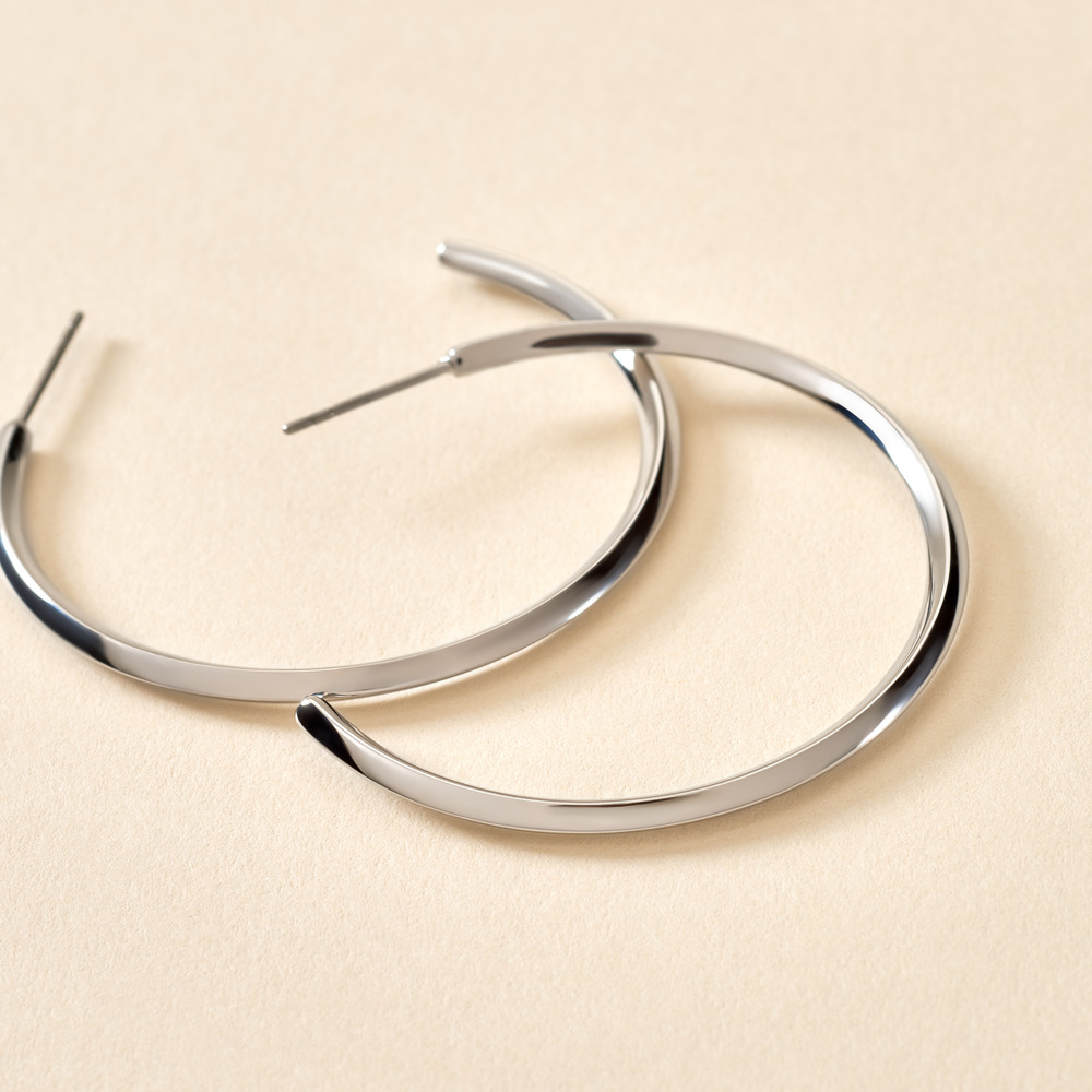 Cr&eacute;oles Tahaa Acier Blanc - Boucles d'oreilles cr&eacute;oles Femme | Histoire d&rsquo;Or