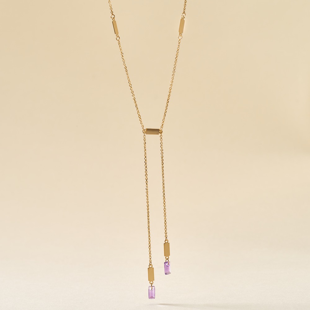 Collier Lavender Or Jaune Am&eacute;thyste - Colliers Femme | Histoire d&rsquo;Or