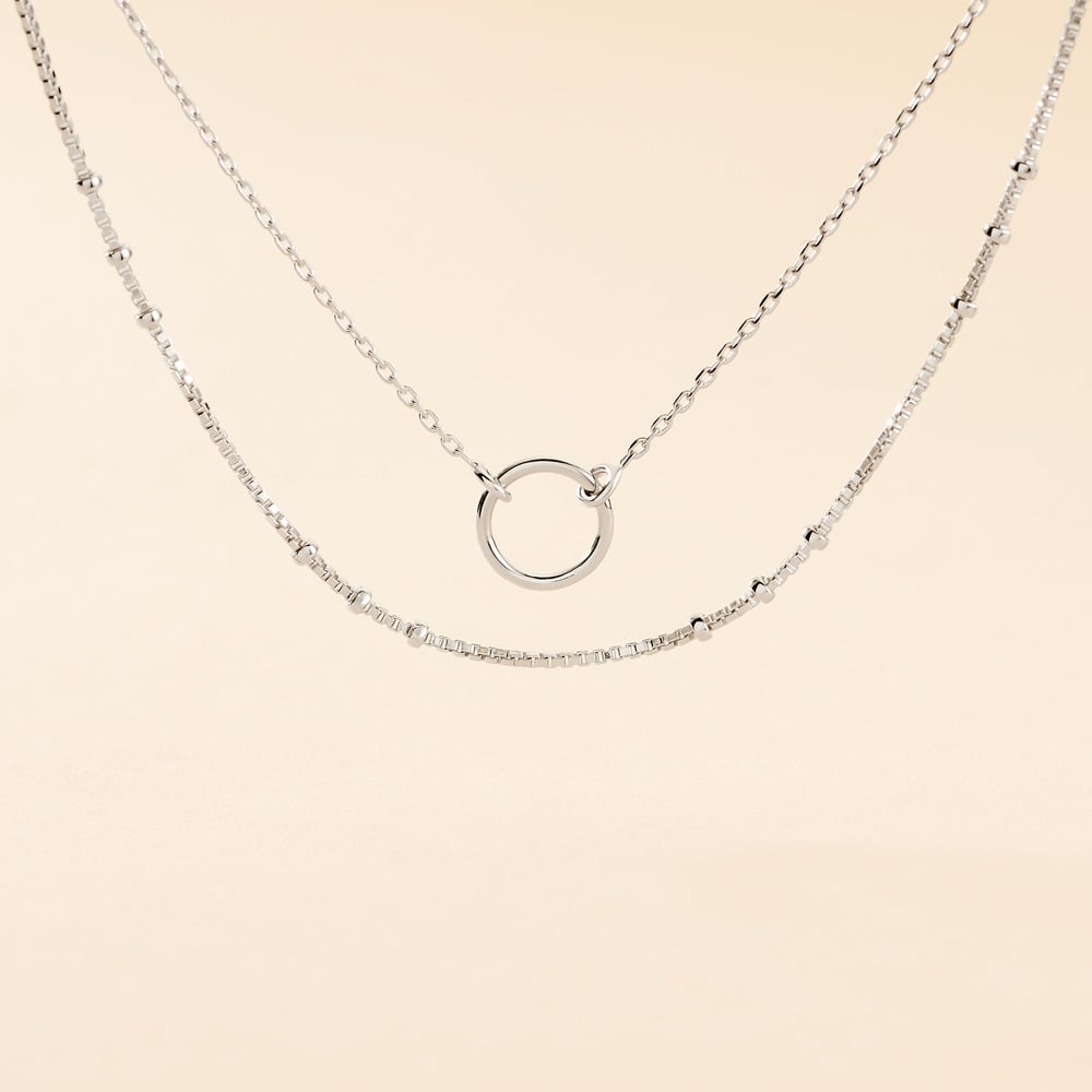 Collier Dayana Argent Blanc - Ras de cou Femme | Histoire d&rsquo;Or