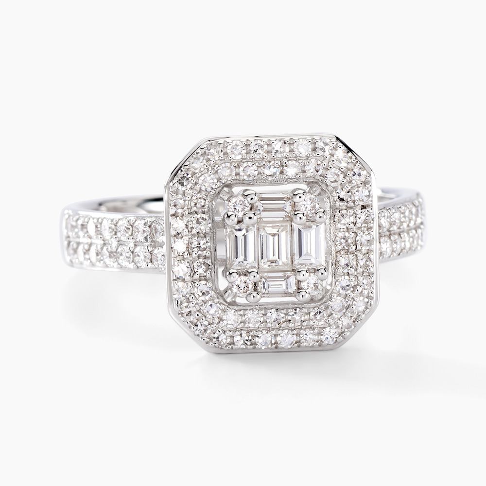 Bague En Or 18 Carats Avec Diamants 0.86 Carats - Taille 53, Poids 4.35 G, Or Jaune, Occasion