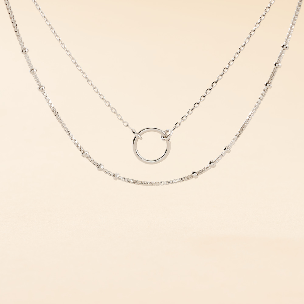 Collier Dayana Argent Blanc - Ras de cou Femme | Histoire d&rsquo;Or