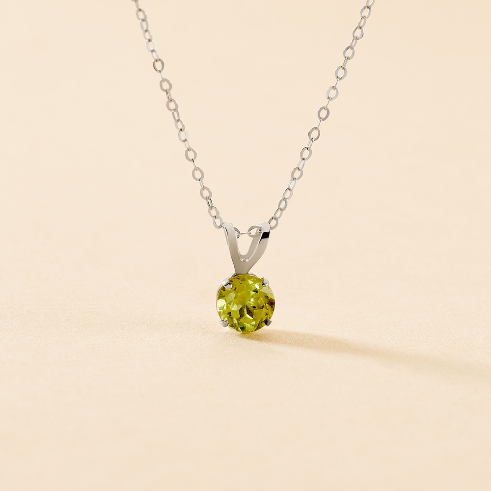 Pendentif Pepilla Or Blanc Péridot - Pendentifs Femme | Histoire d’Or