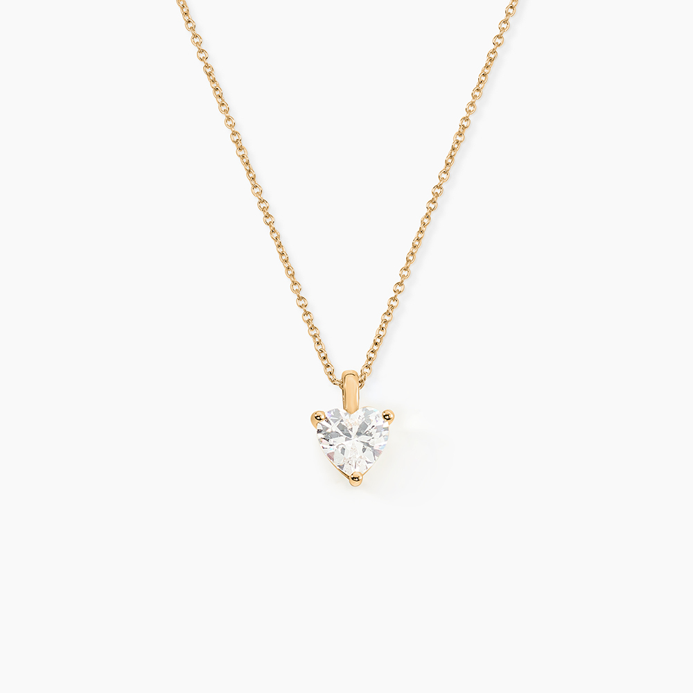 Pendentif Coeur Plaqué Or 18 Carats - Zircon - Fermoir Mousqueton - Neuf