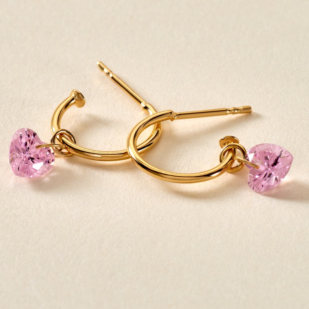 Créoles Priya Plaqué Or Jaune Oxyde De Zirconium - Boucles d'oreilles créoles Femme | Histoire d’Or