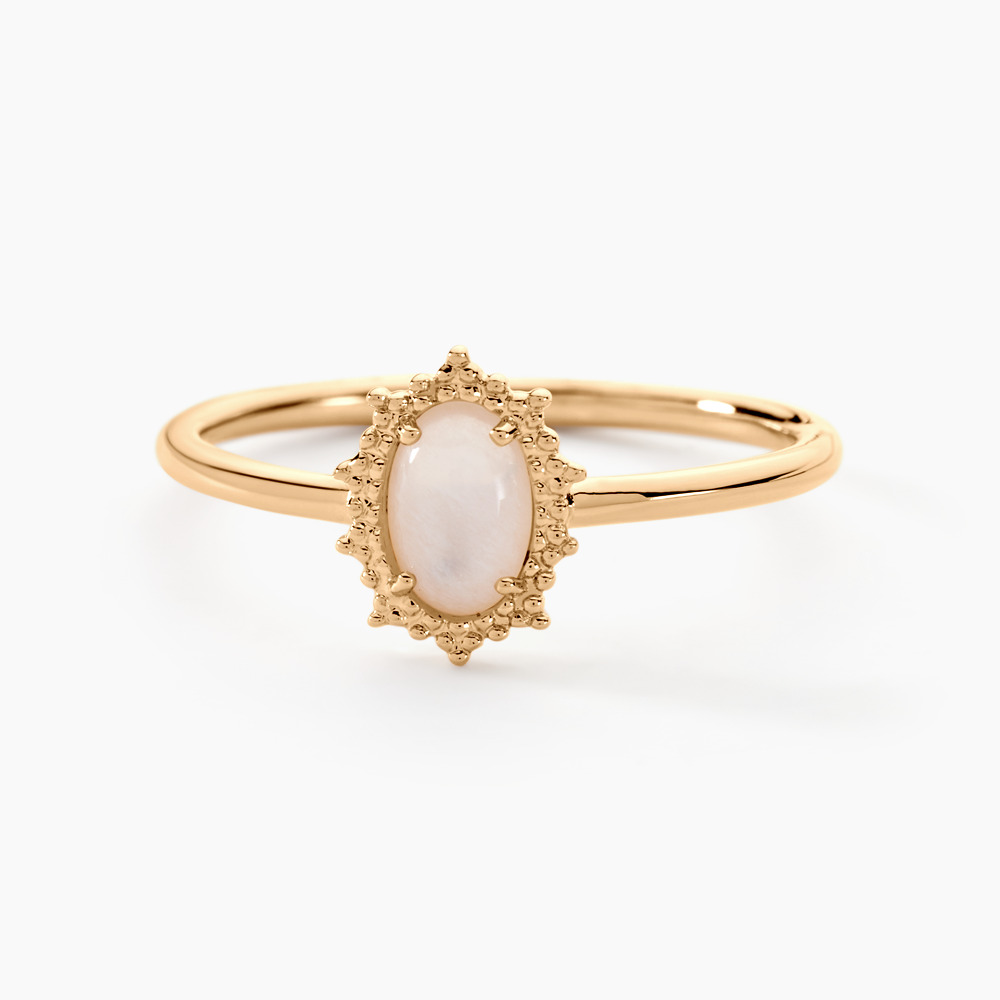 Bague Vintage Or Jaune 14k Avec Perles Et Pierres Transparentes - Design Starburst, Taille 7.75