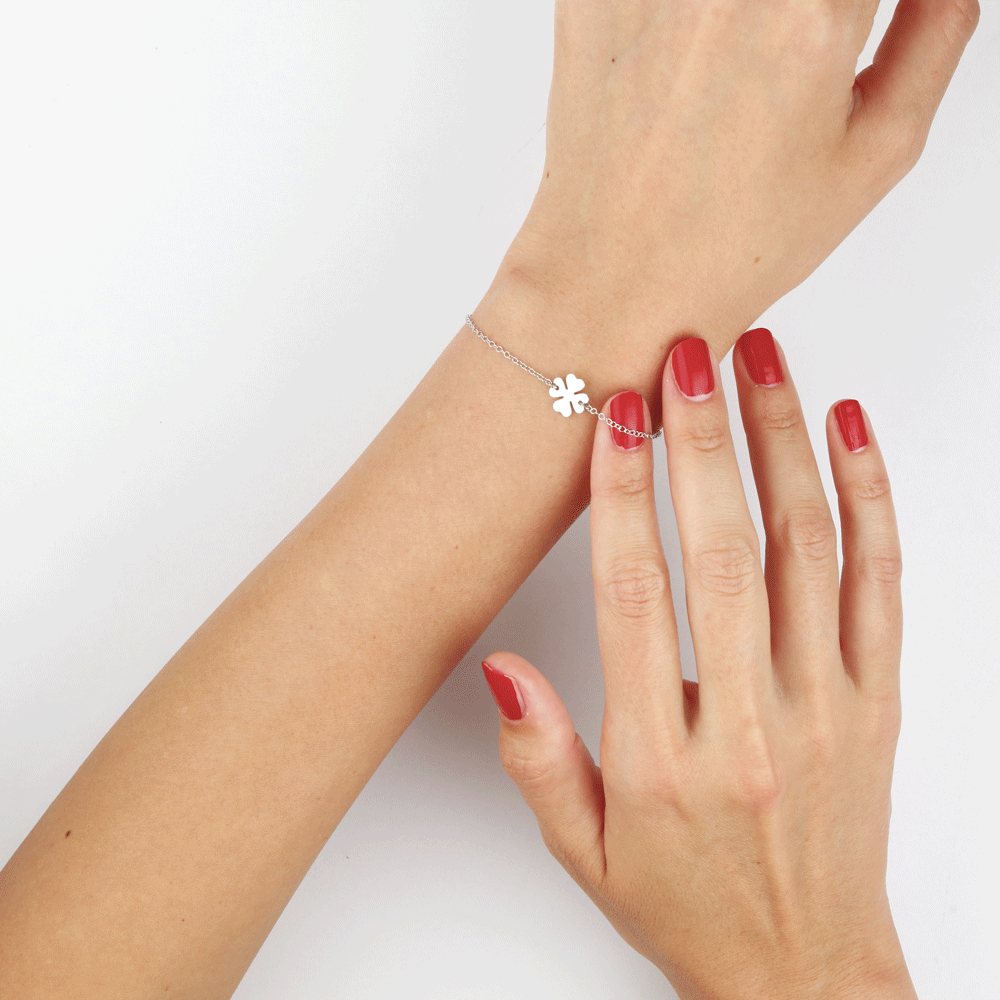 Bracelet Naomie Argent Blanc - Bracelets Trèfle Femme | Histoire d’Or