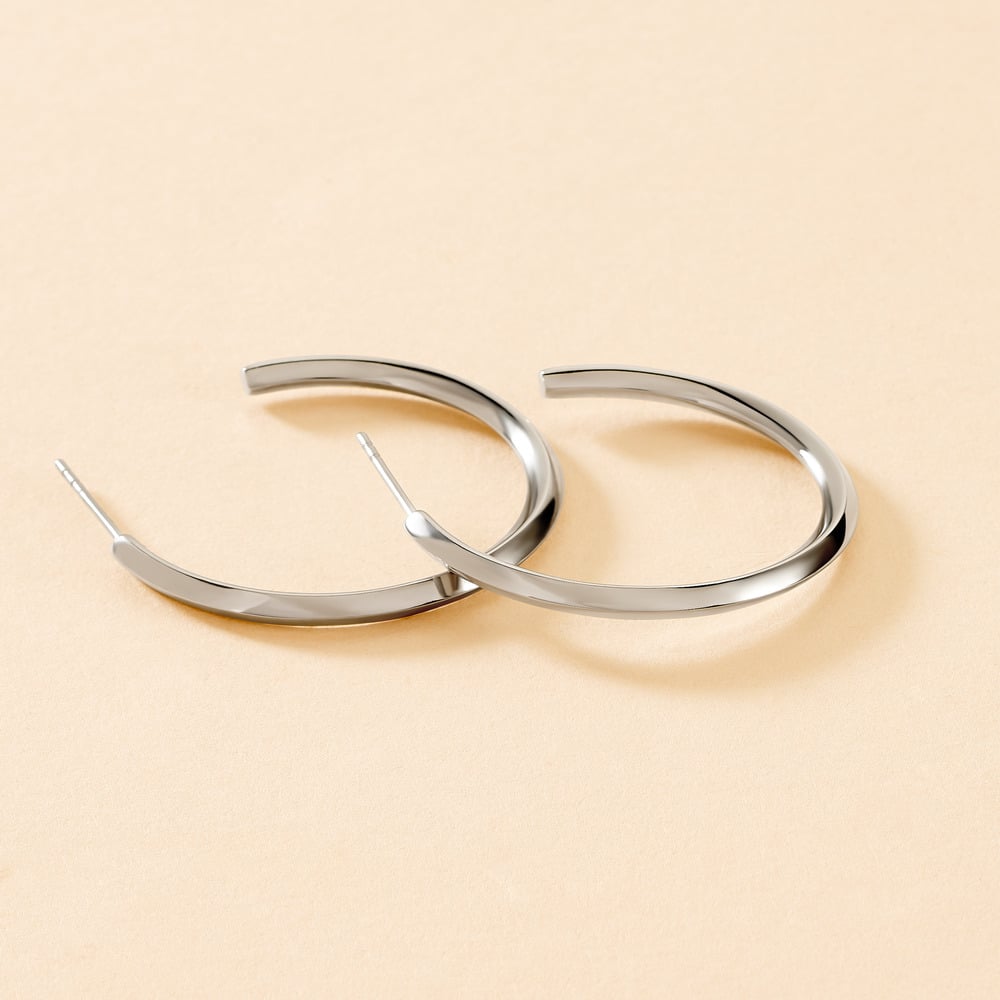 Cr&eacute;oles Tahaa Acier Blanc - Boucles d'oreilles cr&eacute;oles Femme | Histoire d&rsquo;Or